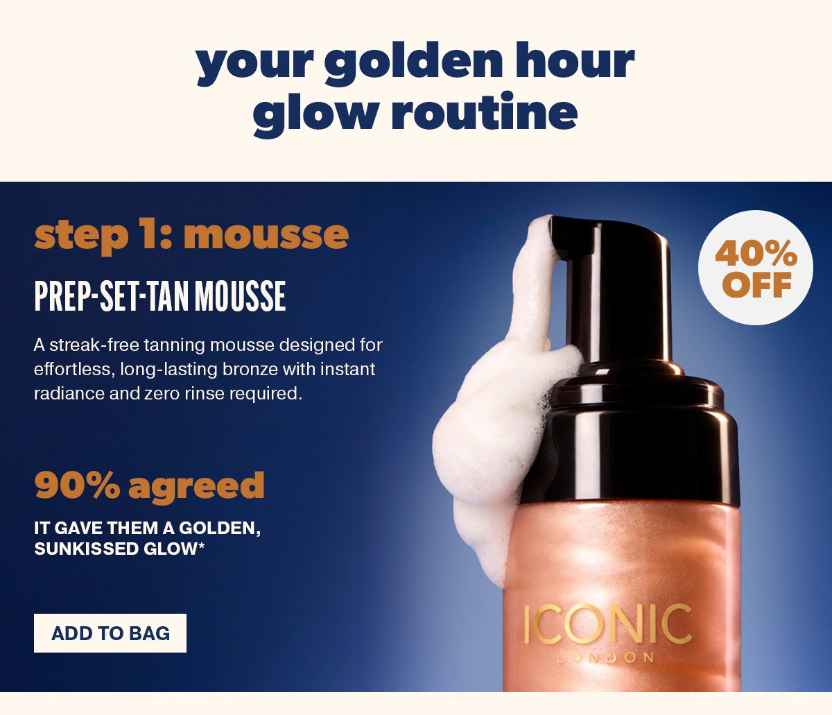 40% off prep-set-tan mousse