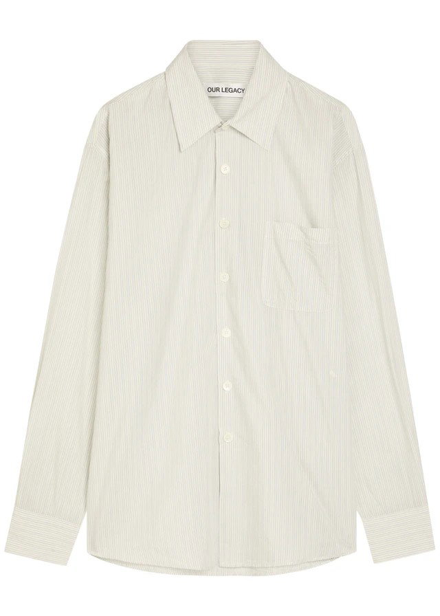 OUR LEGACY Above pinstriped cotton-blend shirt
