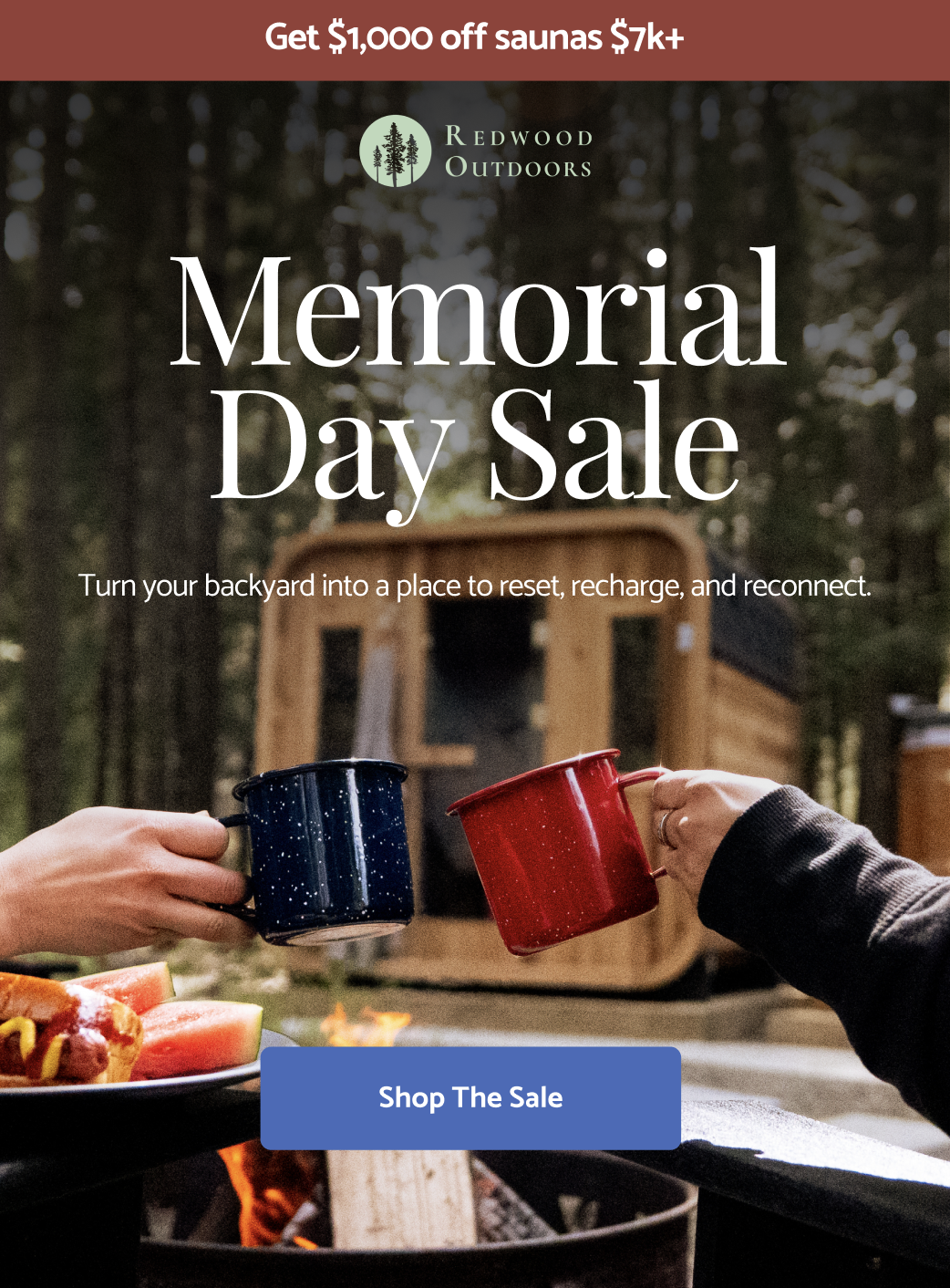 Memorial Day Sale! Get $1000 off saunas $7k+