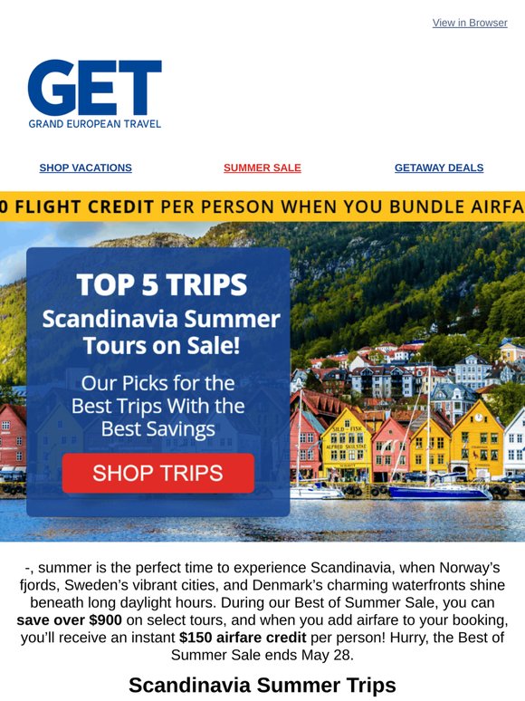 Save $900+ on Scandinavia Summer Escapes