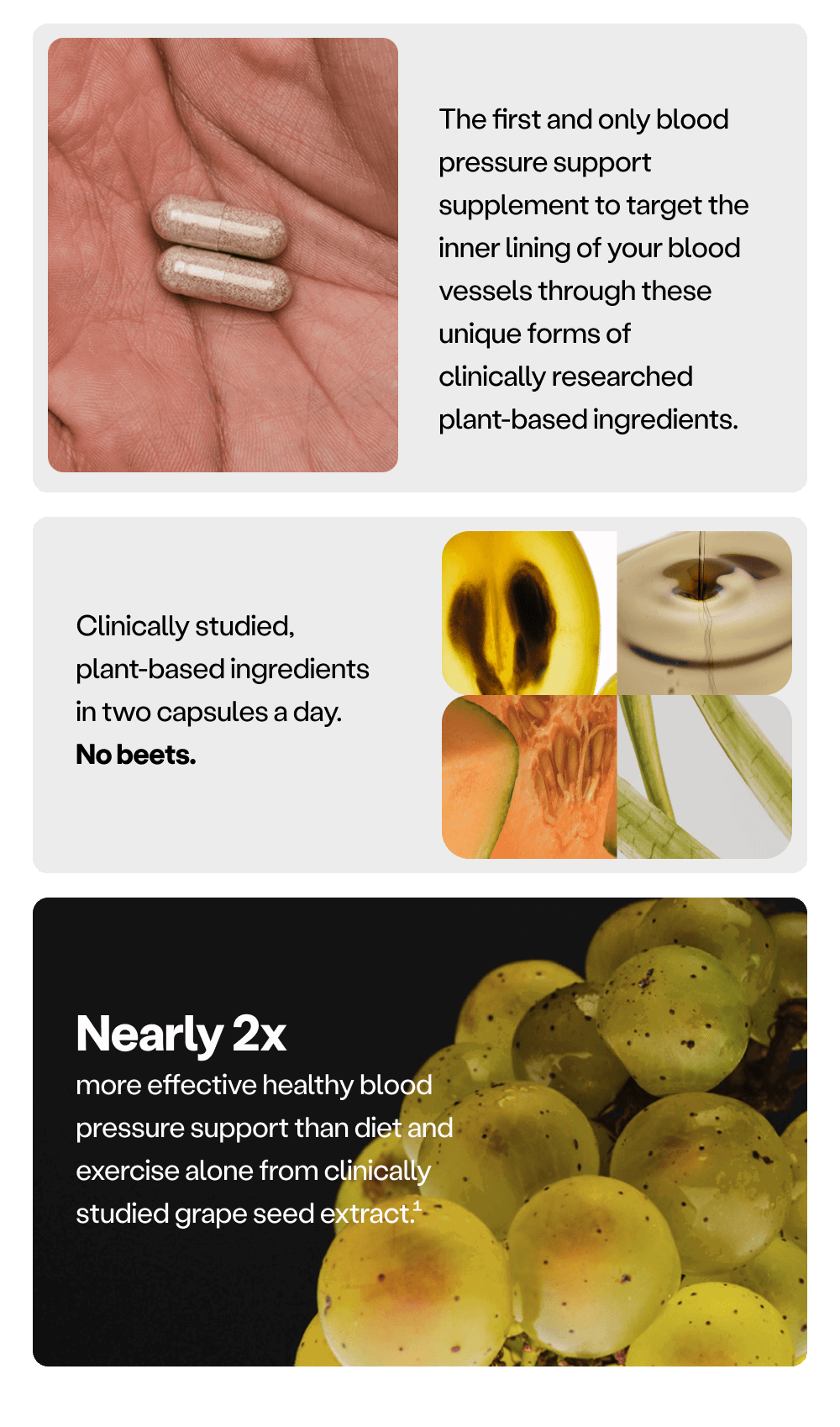 ...only blood pressure support supplement to target the inner lining of your blood vessels...