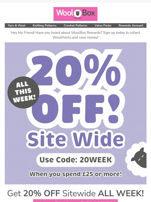 20% Off Site Wide ALL Week! 🤩