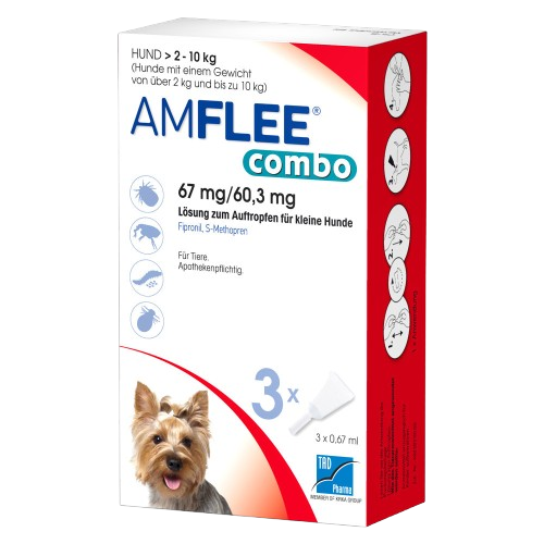 Amflee combo 67mg Lösung zum Auftropfen für kleine Hunde 2-10 kg*