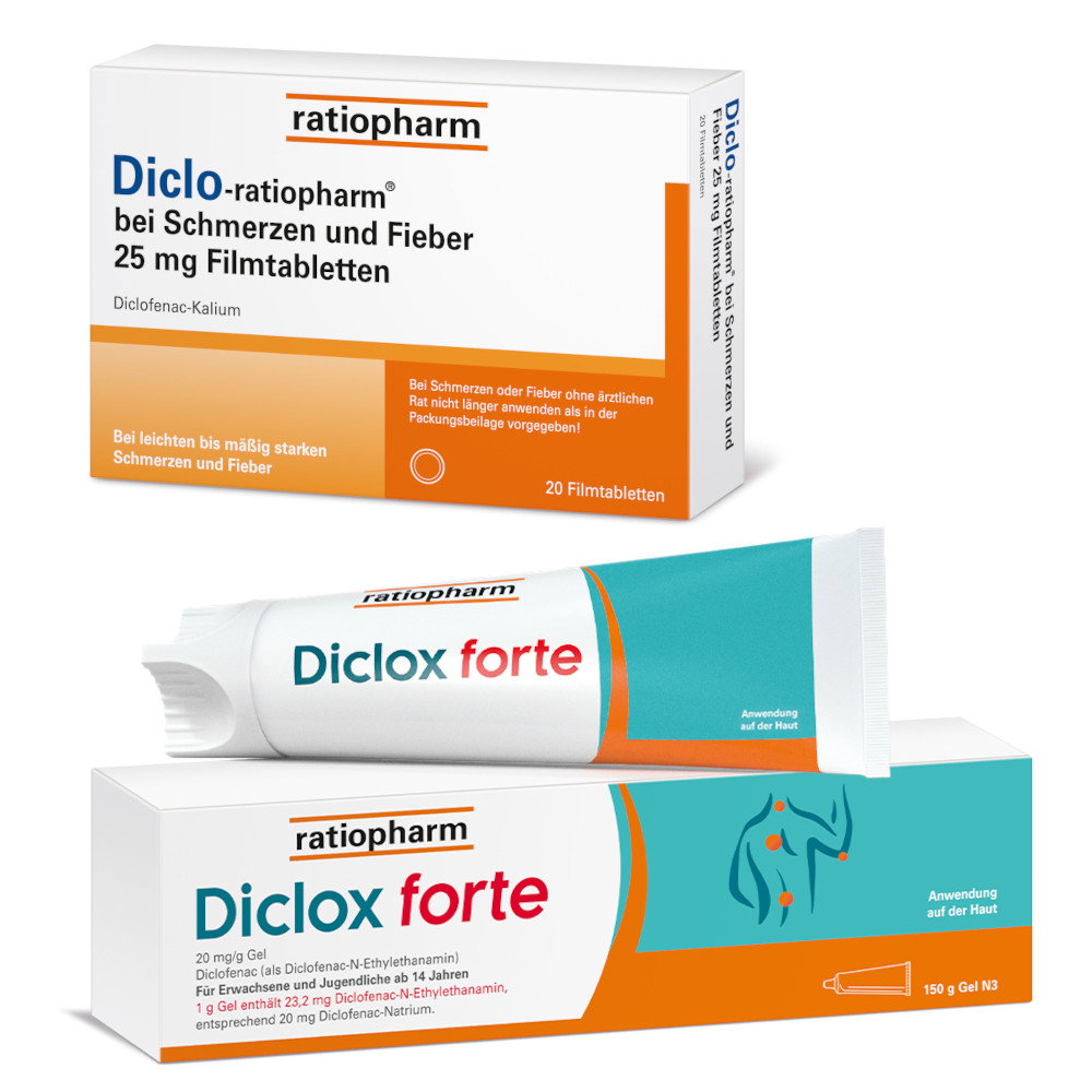 Diclox forte + Diclo Ratiopharm Schmerztabletten*³ 