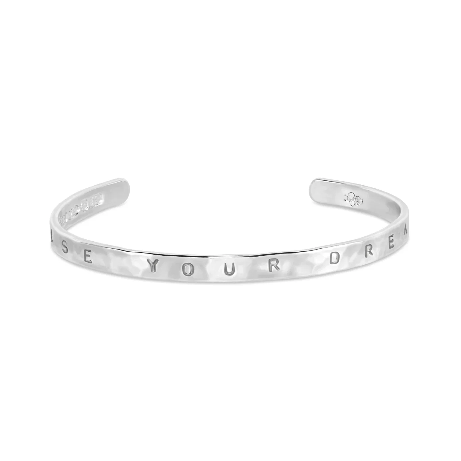 Image of ‘Chase Your Dreams’ Hand-Stamped Hammered Nomad Bangle