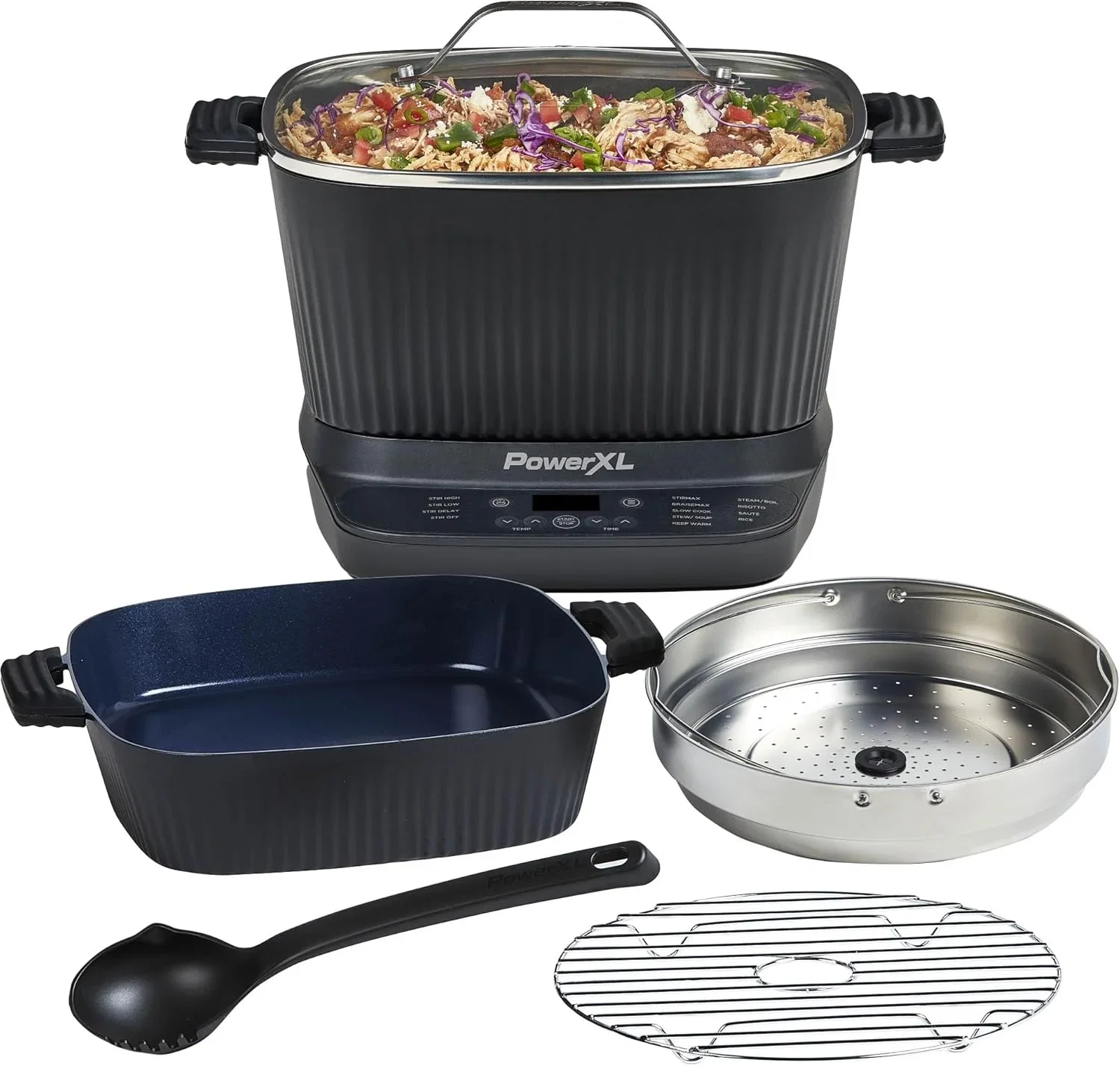 Image of STIRMAX DELUXE 7.5 Quart Digital Multi-Cooker with Automatic Paddle to Stir and Shred, 9 in 1 programmable presets to Saut, Sear, and Brown Food Before Simmering  Accessories, Skillet, & Cookbook
