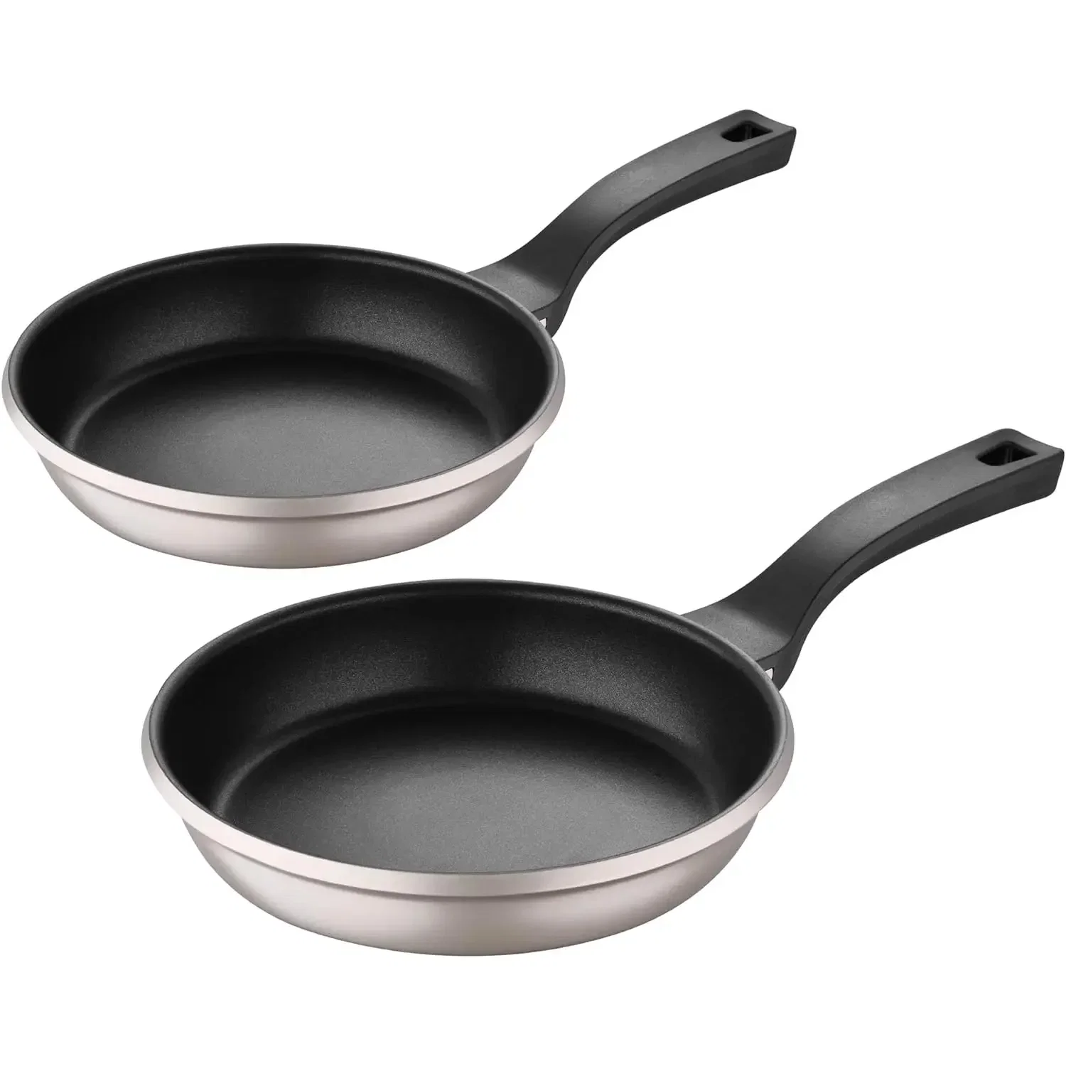 Image of Retro by Bergner - 2 Pc, 10" & 12" Cast Aluminum Non Stick Fry Pans Set, Champagne