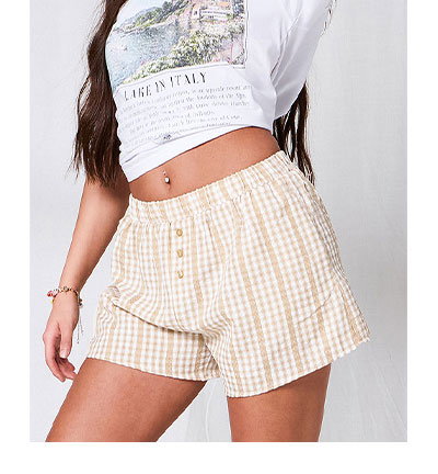 Gingham Lace Boxer Short