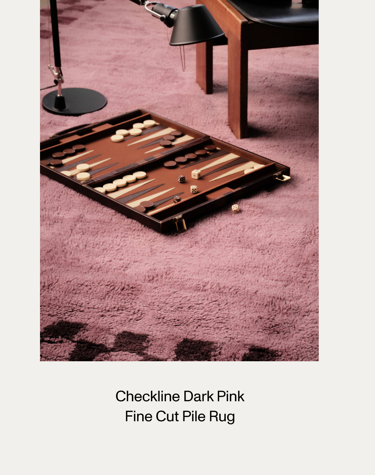 Checkline Dark Pink Fine Cut Pile Rug