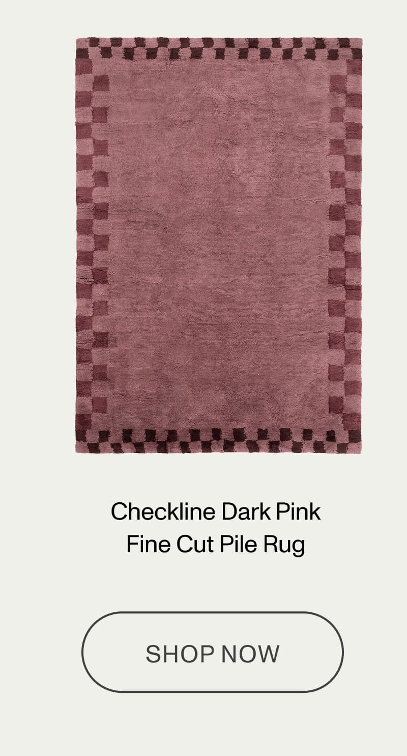 Checkline Dark Pink Fine Cut Pile Rug