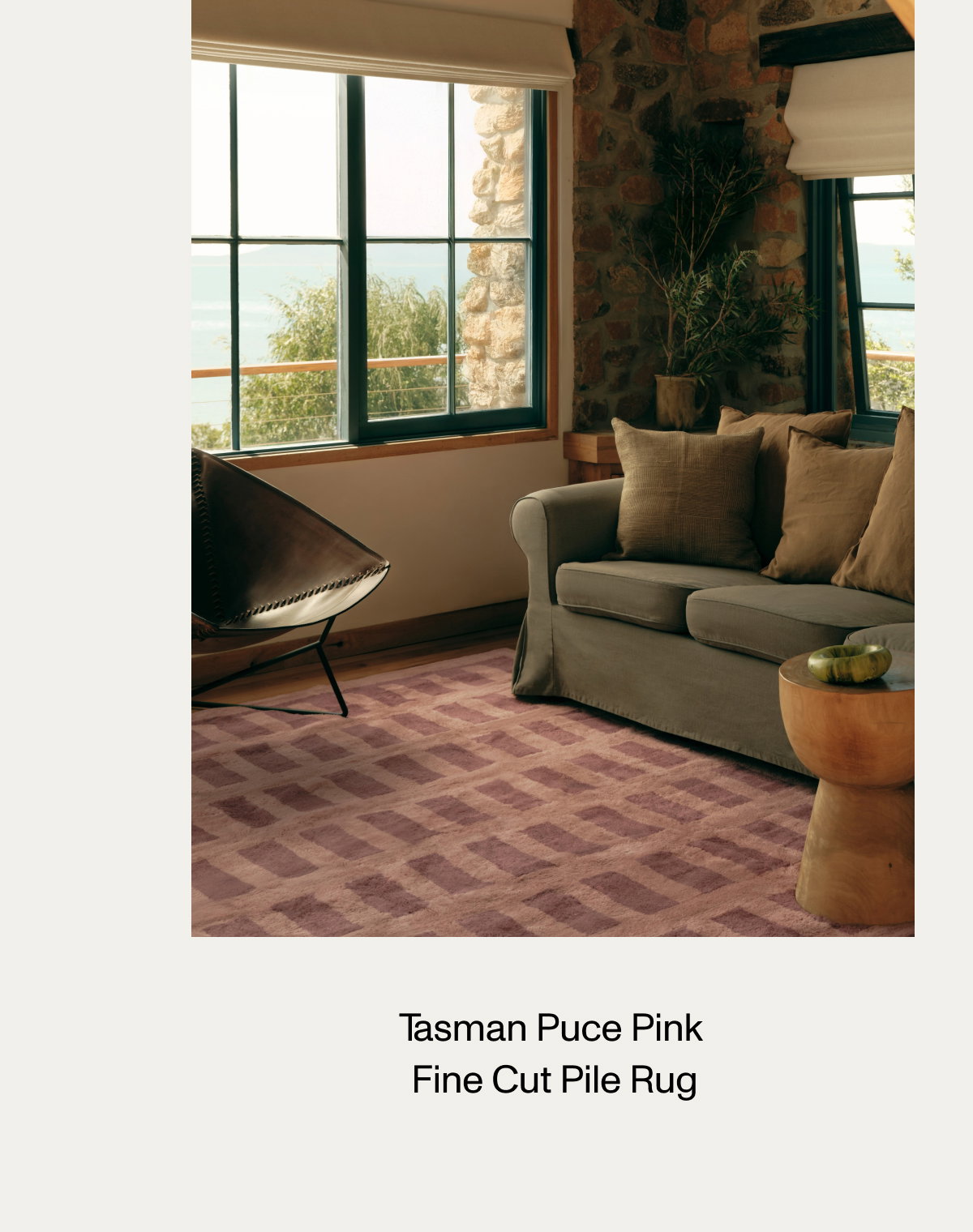 Tasman Puce Pink  Fine Cut Pile Rug