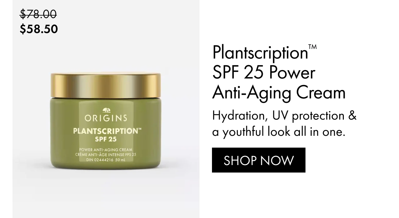 $58.50 | Plantscription™ SPF 25 Power Anti-Aging Cream | Hydration, UV protection & a youthful look all in one. | SHOP NOW
