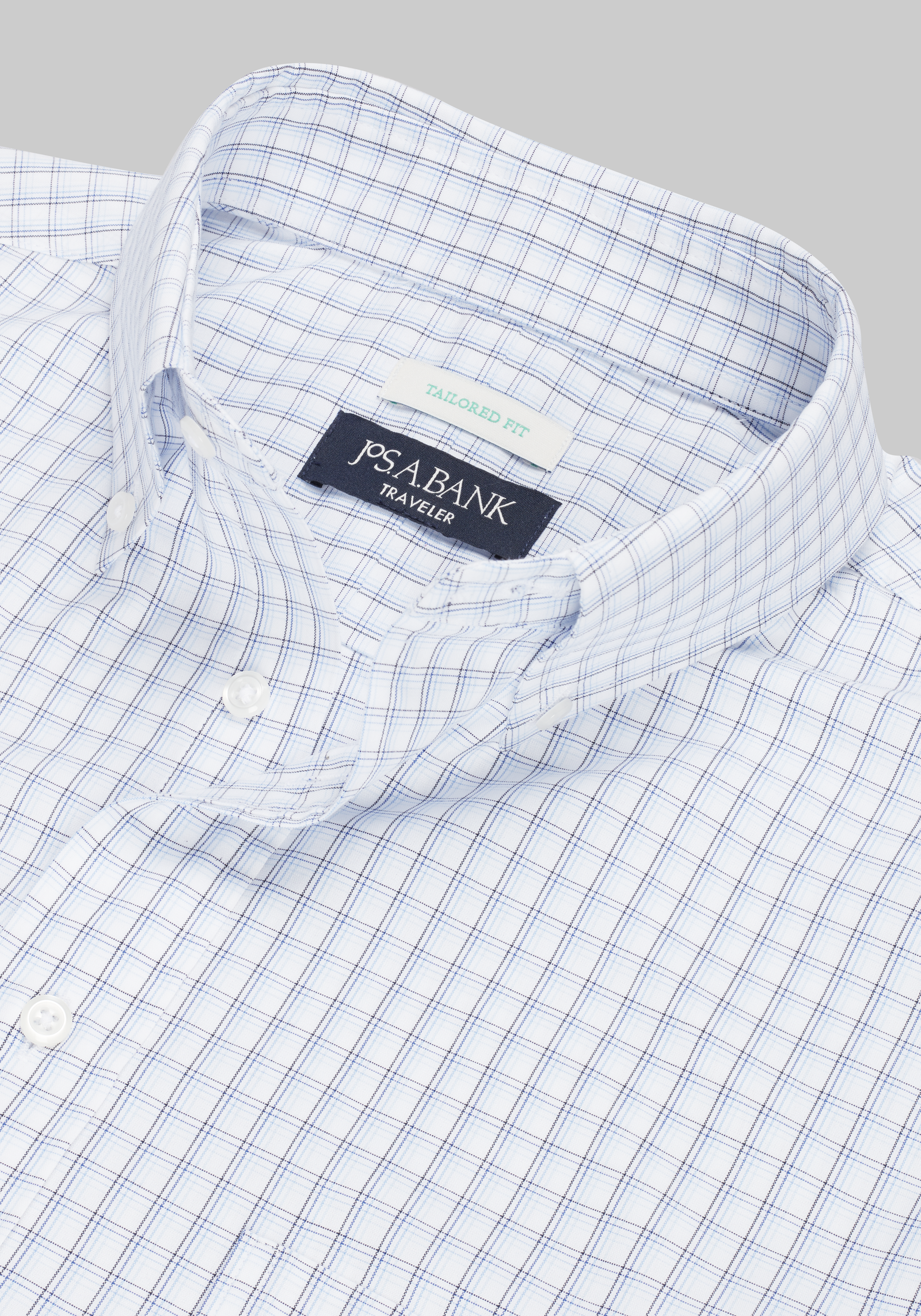 Traveler® Collection Tailored Fit Button-Down Collar Gradient Check Dress Shirt