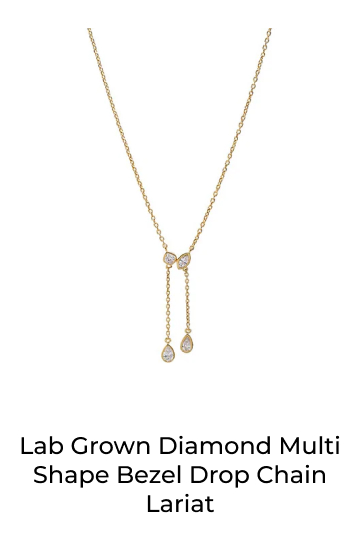 Lab Grown Diamond Multi Shape Bezel Drop Chain Lariat