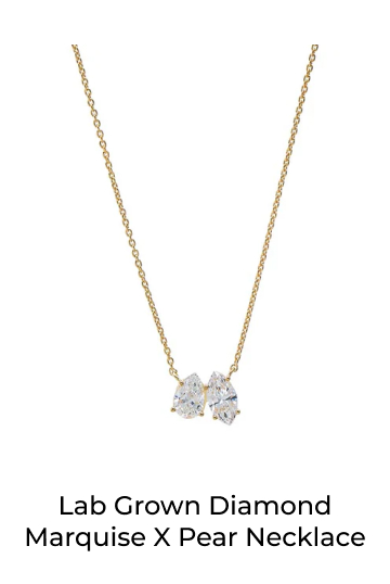 Lab Grown Diamond Marquise X Pear Necklace