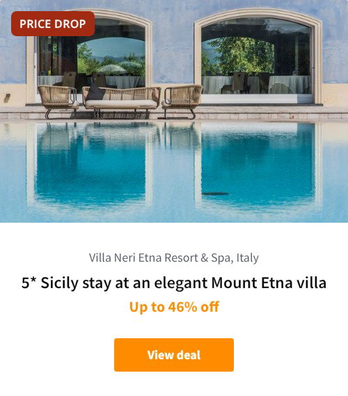 5* Sicily stay at an elegant Mount Etna villa