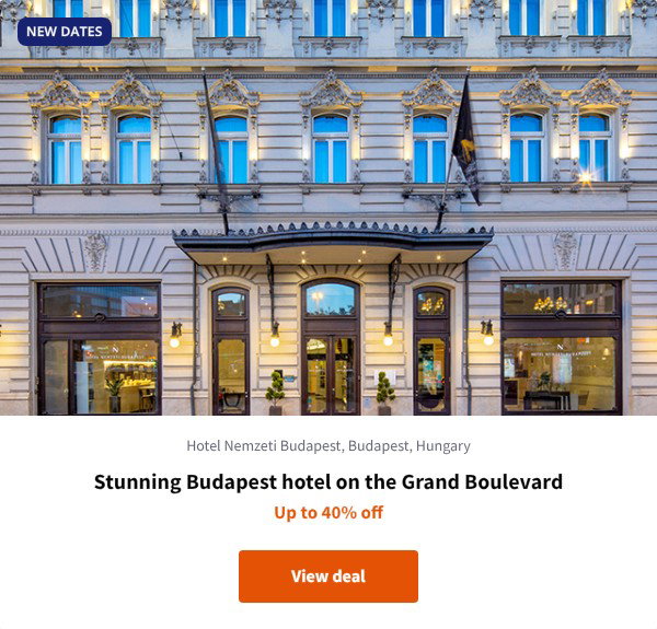 Stunning Budapest hotel on the Grand Boulevard
