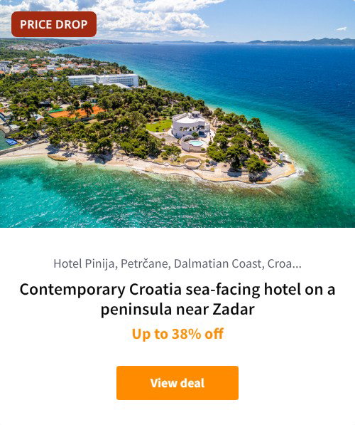 Contemporary Croatia sea-facing hotel on a peninsula near Zadar