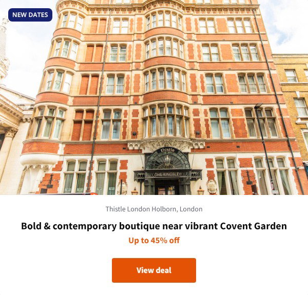 Bold & contemporary boutique near vibrant Covent Garden