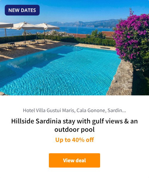 Hillside Sardinia stay with gulf views &amp; an outdoor pool