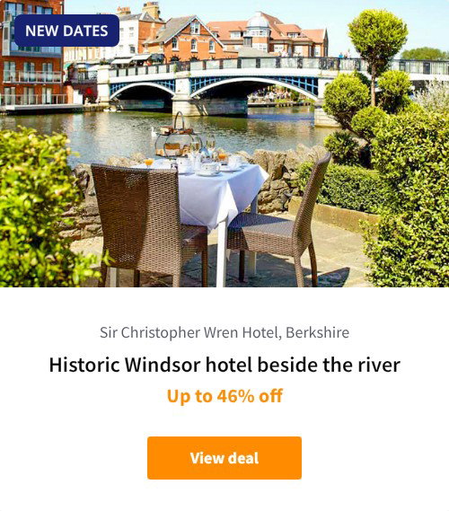 Historic Windsor hotel beside the river
