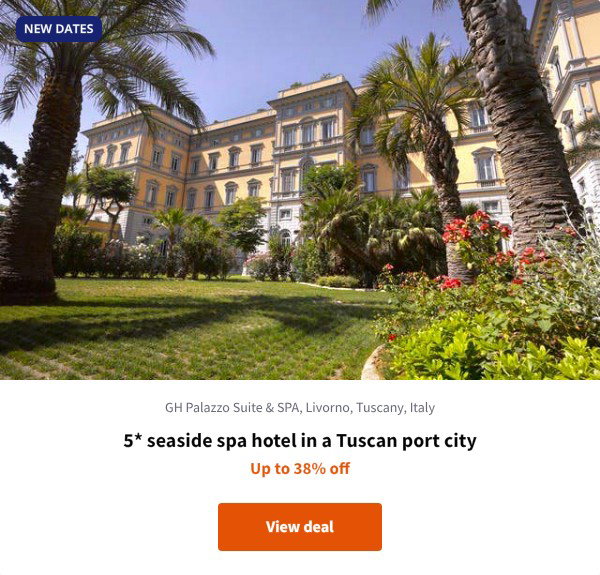 5* seaside spa hotel in a Tuscan port city