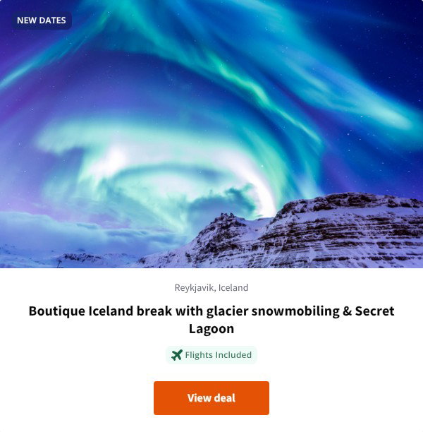 Boutique Iceland break with glacier snowmobiling & Secret Lagoon