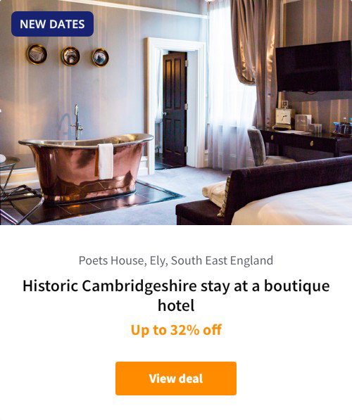 Historic Cambridgeshire stay at a boutique hotel