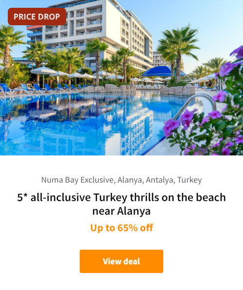 5* all-inclusive Turkey thrills on the beach near Alanya