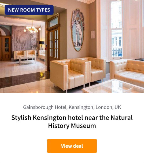 Stylish Kensington hotel near the Natural History Museum