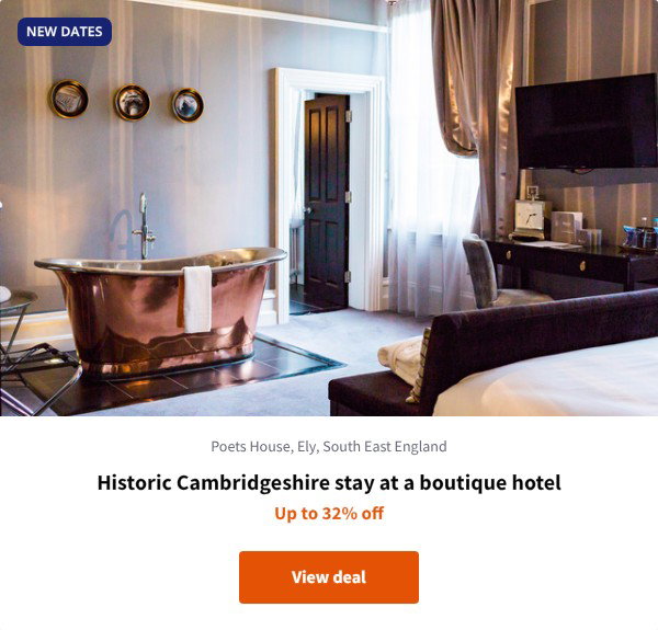 Historic Cambridgeshire stay at a boutique hotel