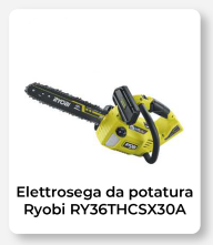 Ryobi RY36THCSX30A-140 - Elettrosega da potatura - 36V 4 Ah - Lama da 30 cm