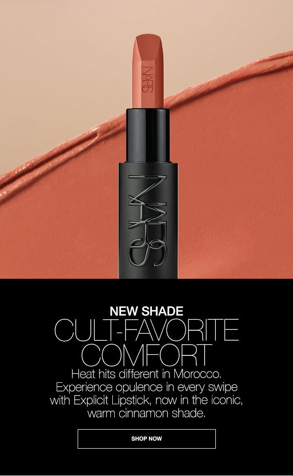 Experience opulence in every swipe with Explicit Lipstick, now in the iconic, warm cinnamon shade.