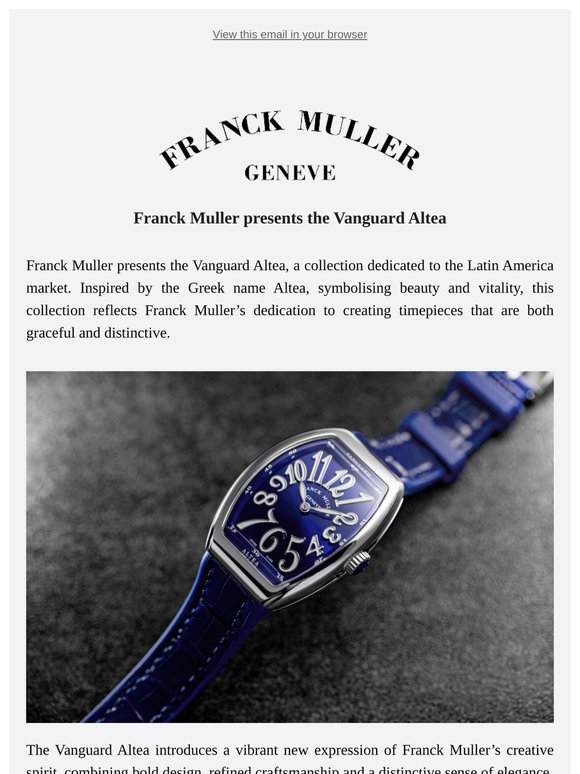 Franck Muller presents the Vanguard Altea