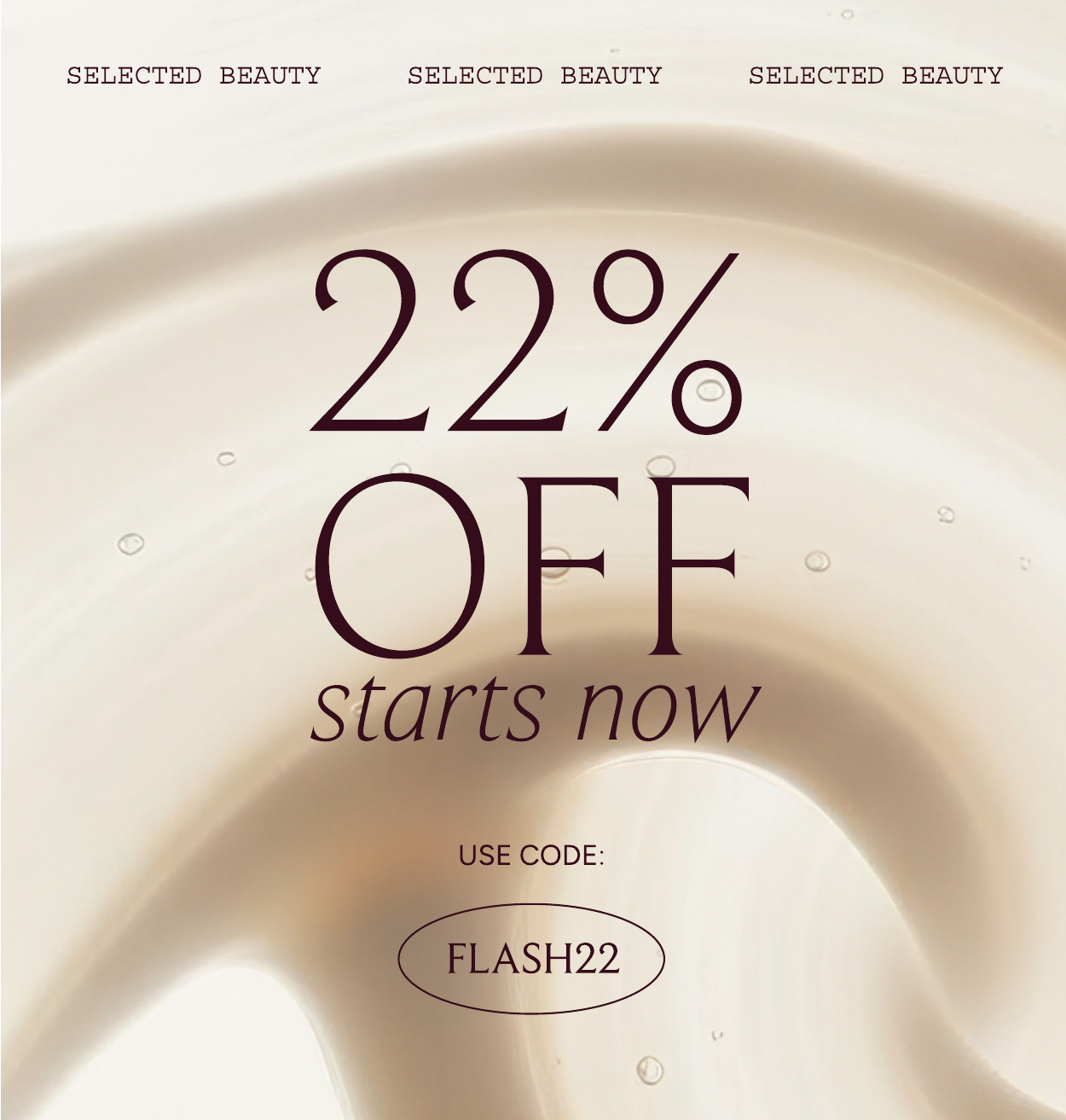 22 PERCENT OFF CODE FLASH22