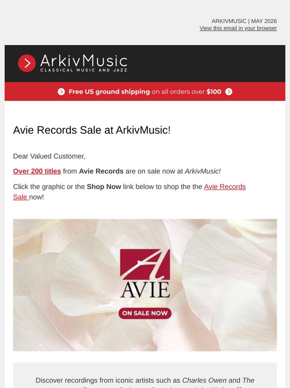 Avie Records Sale at ArkivMusic