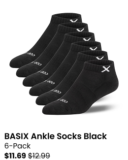 Basix Ankle Socks 6-Pack