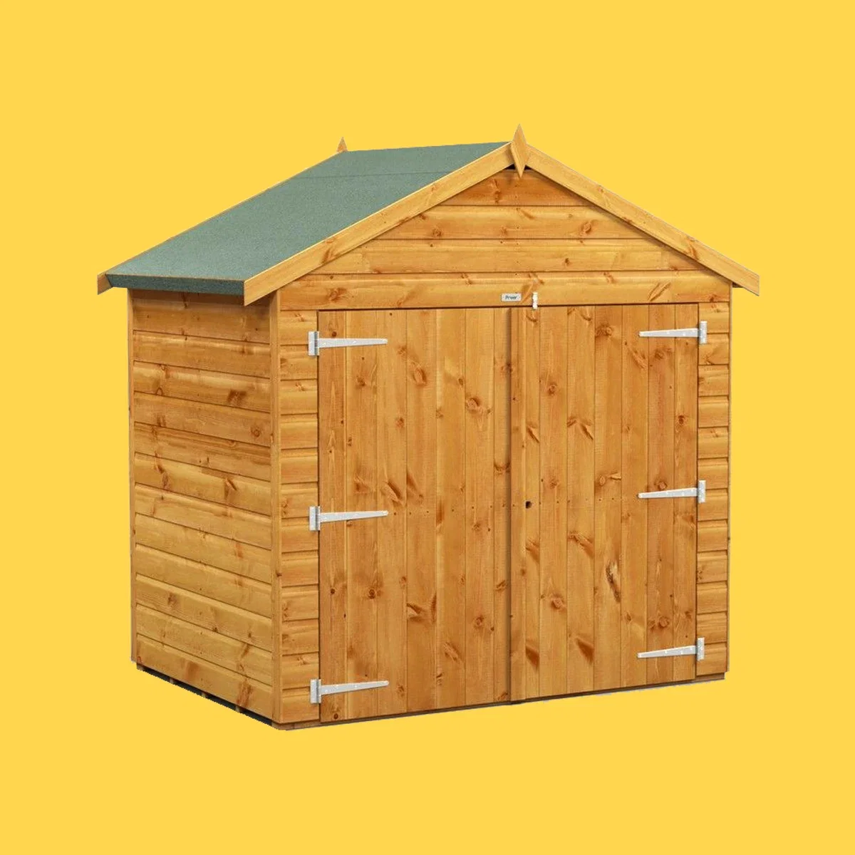 Powersheds Apex Roof Bike Shed 4ft x 6ft - Golden Brown