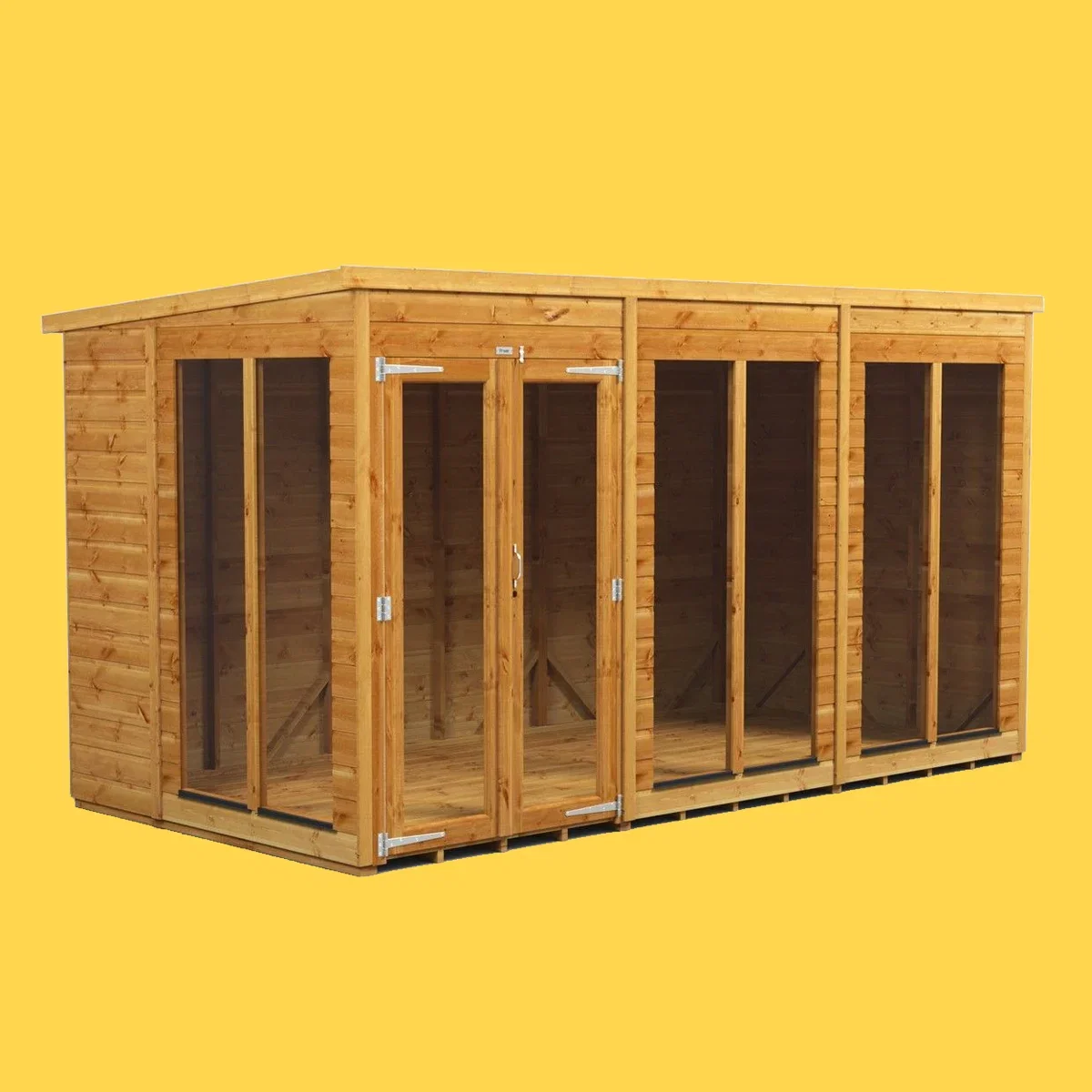 Powersheds Pent Roof Summerhouse 12ft x 6ft - Golden Brown