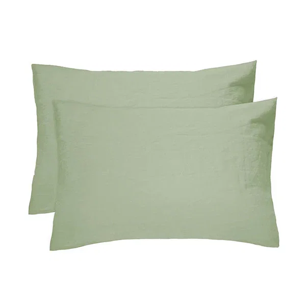 Bambury Linen Pillowcase Pair Sage