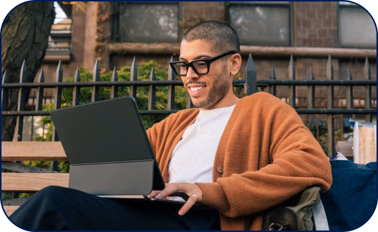 A man with laptop
