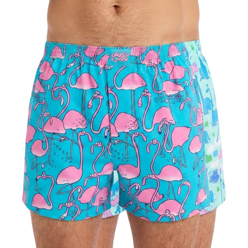 Image of Lousy Livin Boxershorts 2-er Set Blau und Türkis mit Motiv