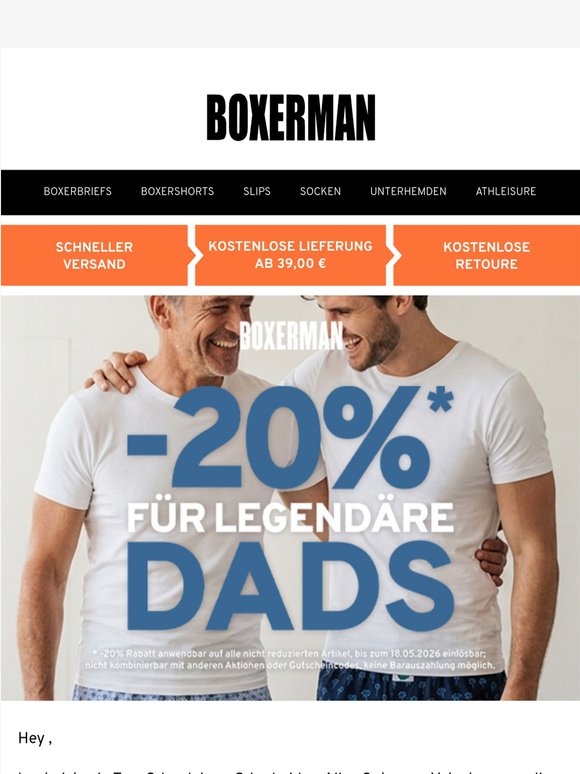 Es ist Vatertag – jetzt -20 % Rabatt* sichern!👨