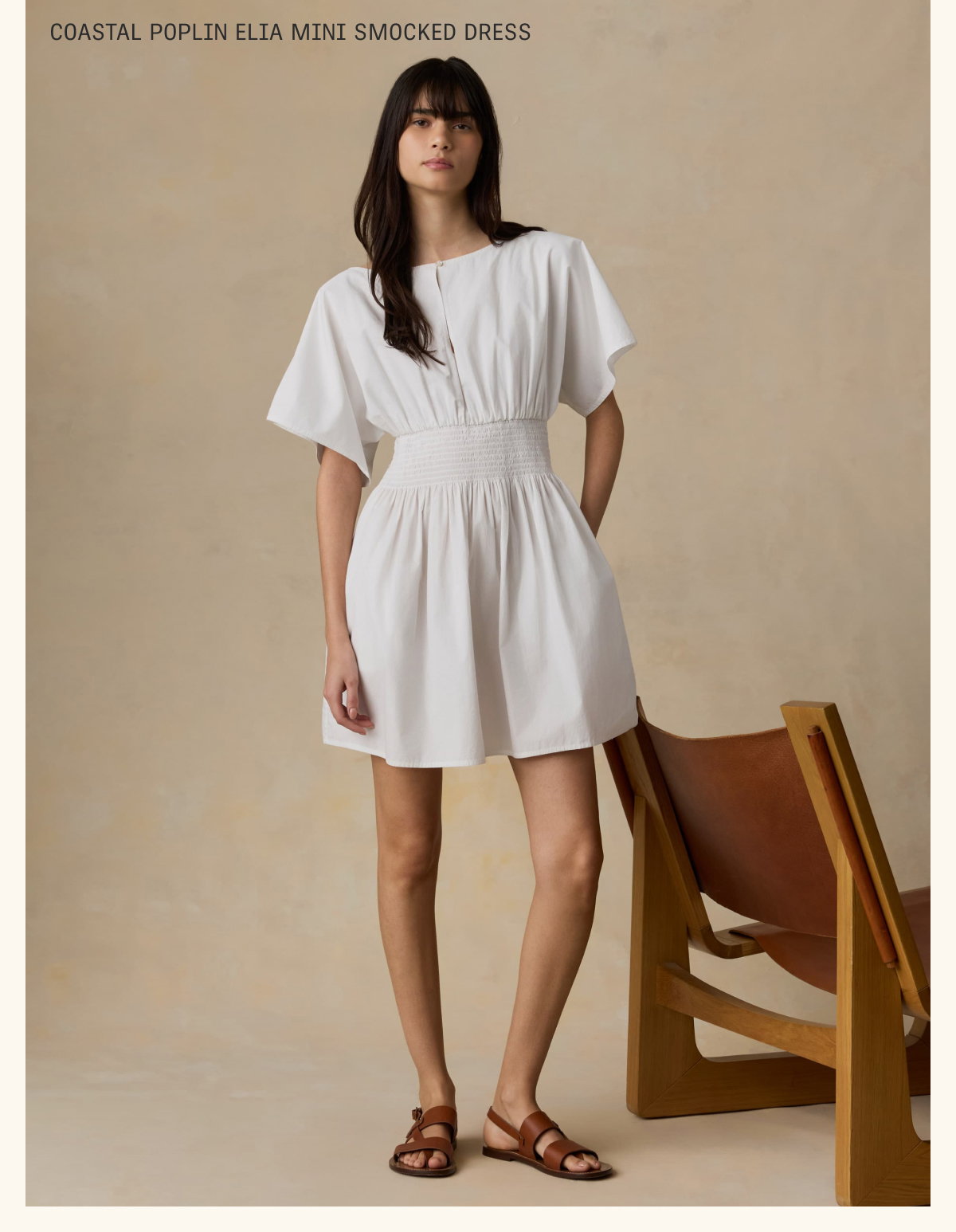 Coastal Poplin Elia Mini Smocked Dress