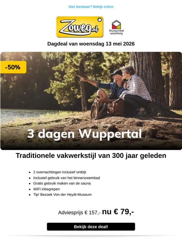 3 dagen Wuppertal nu 79,-