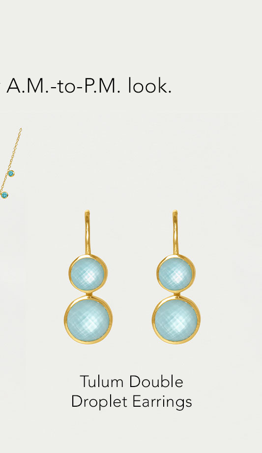 Tulum Double Droplet Earrings.