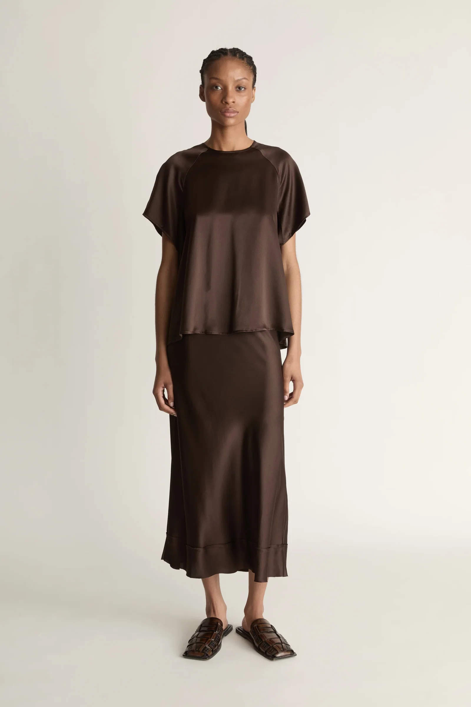 Image of Stella Silk Satin Raglan Tee