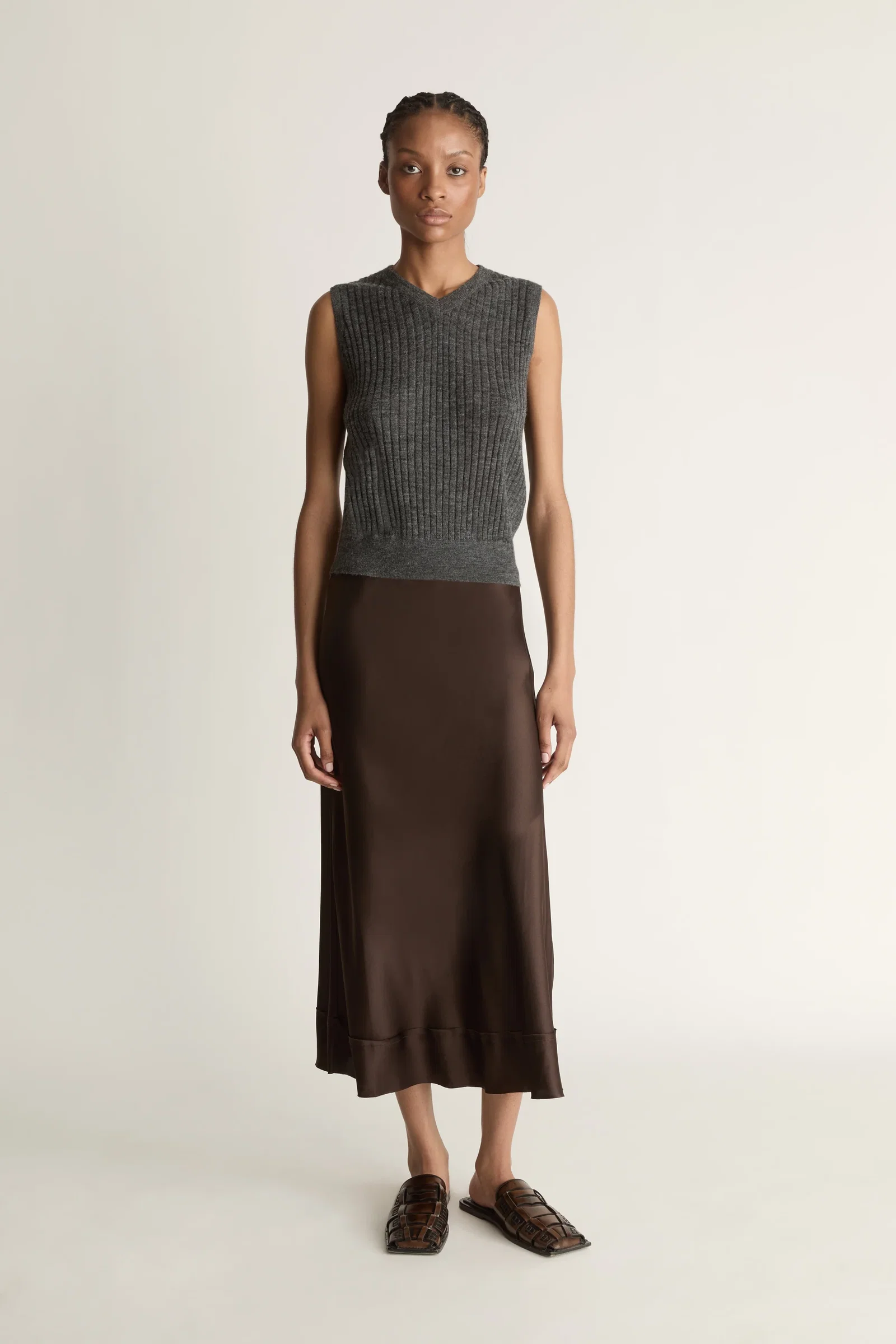 Image of Stella Silk Satin Skirt