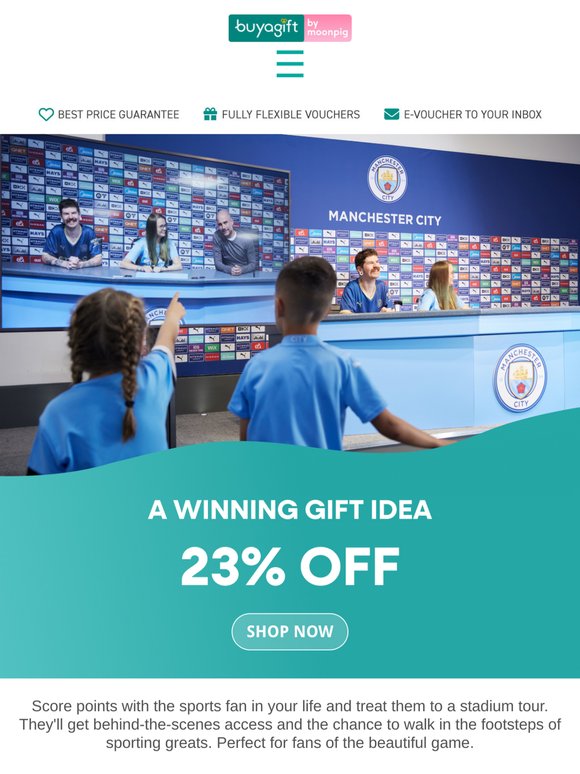 Score 23% off unforgettable stadium tours