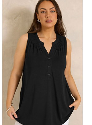 EVANS Curve Black Sleeveless Stretch Top